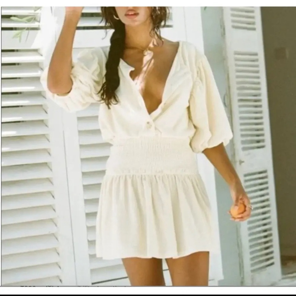 SABO Skirt Cream Terry Cloth Isle Dress Toweling Size  Medium Beach Cruise Pool